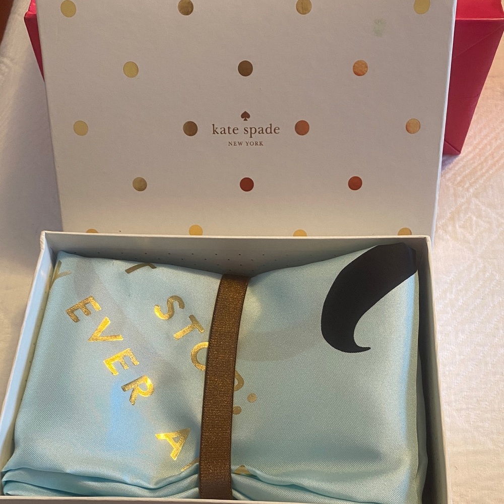 Kate Spade Light Blue Silk Scarf 36”X36”